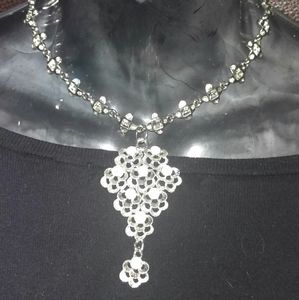 Silver rhinestone pendant